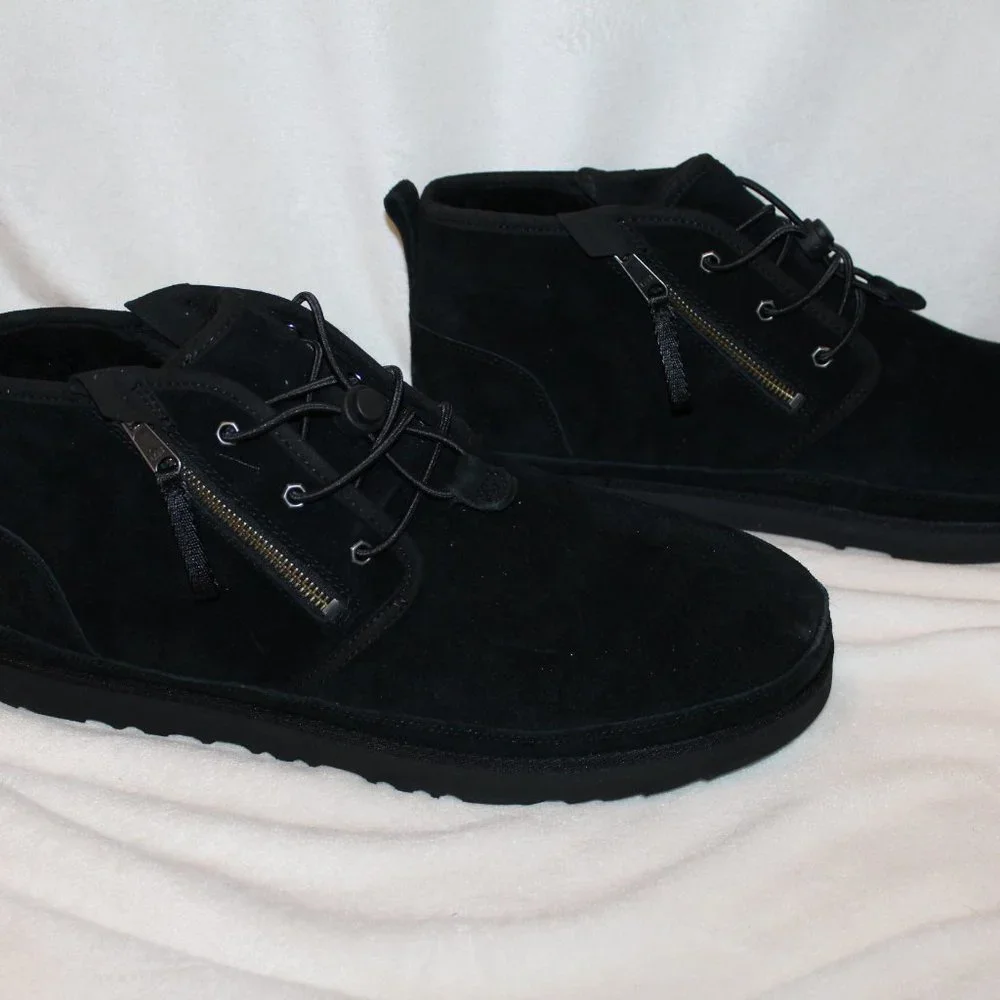 NIB UGG MEN'S NEUMEL CHUKKA ZIP UP ANKLE BOOTS BLACK 17‎